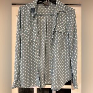 LOFT Teal Acorn Button Down Shirt